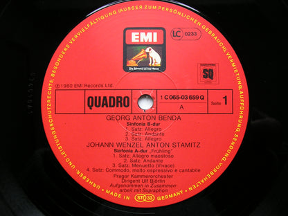 BOHEMIAN SYMPHONIES OF THE 18th CENTURY: BENDA / STAMITZ / MYSLIVECEK / MICA    PRAGUE CHAMBER ORCHESTRA / BJORLIN   065 03 659