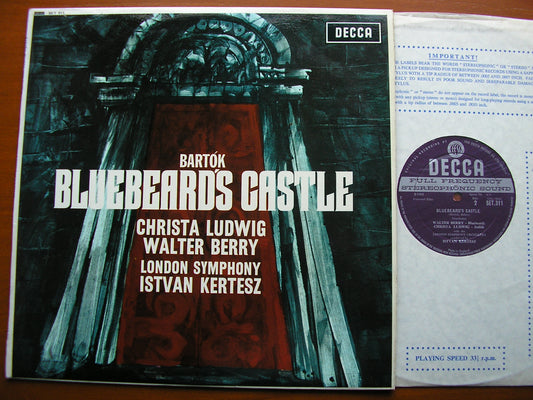 BARTOK: BLUEBEARD'S CASTLE    BERRY / LUDWIG / LONDON SYMPHONY / KERTESZ    SET 311