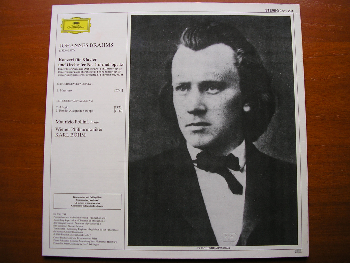 BRAHMS: PIANO CONCERTO No. 1   POLLINI / VIENNA PHILHARMONIC / BOHM   2531 294