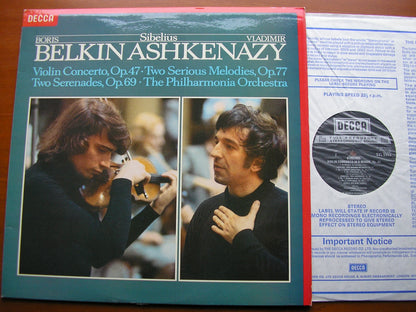 SIBELIUS: VIOLIN CONCERTO / TWO SERENADES / TWO SERIOUS MELODIES    BELKIN / PHILHARMONIA ORCHESTRA / ASHKENAZY    SXL 6953