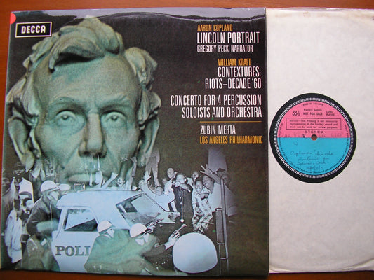 COPLAND: LINCOLN PORTRAIT / KRAFT: CONTEXTURES / CONCERTO   PECK / LOS ANGELES PHILHARMONIC / ZUBIN MEHTA    SXL 6388