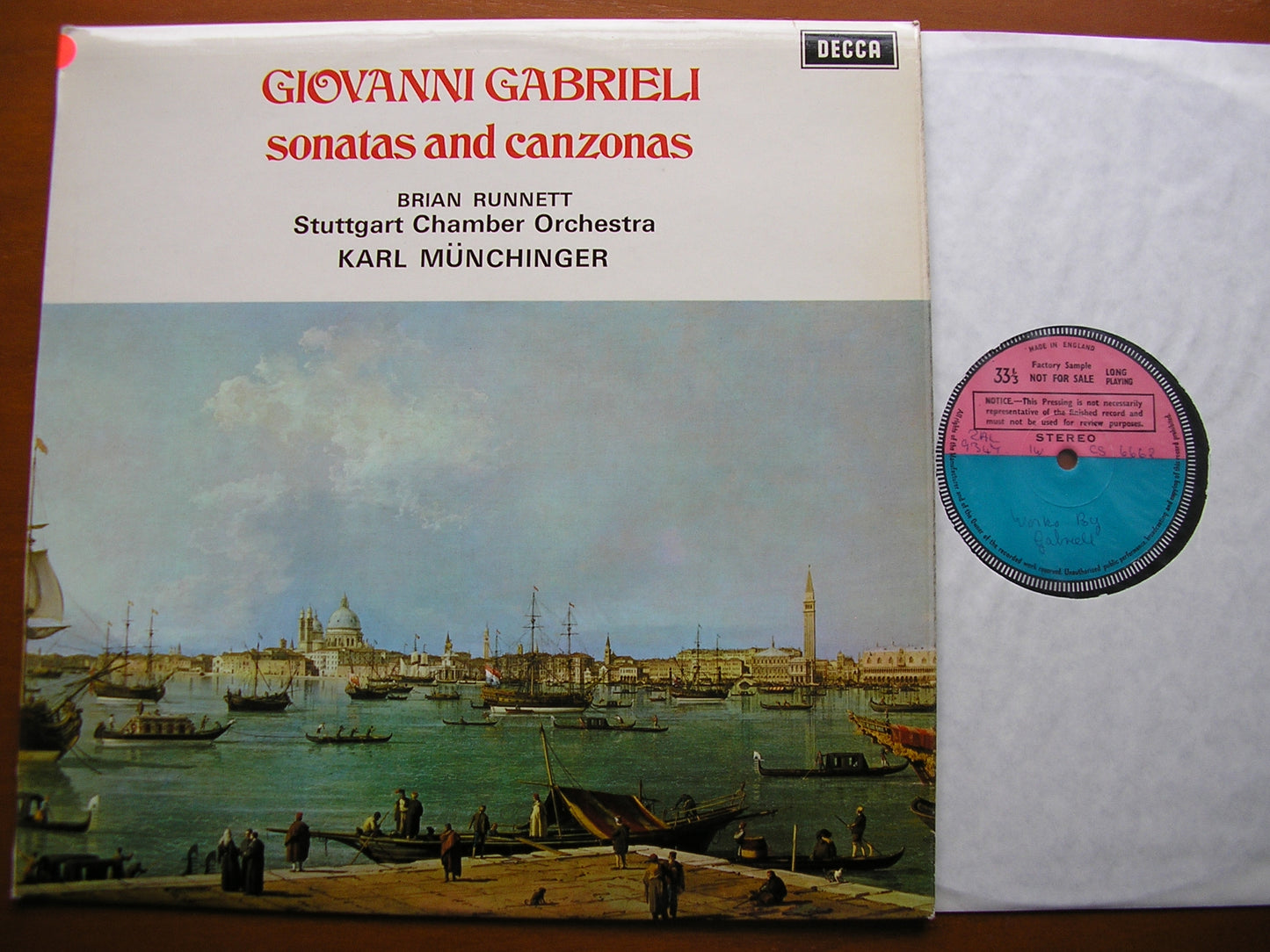 GABRIELI: SONATAS & CANZONAS    BRIAN RUNNETT / STUTTGART CHAMBER ORCHESTRA / MUNCHINGER   SXL 6441