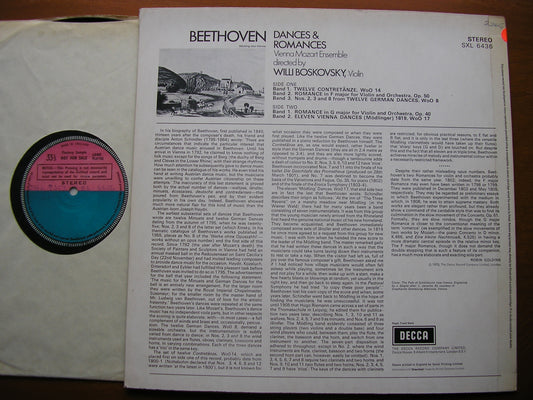 BEETHOVEN: DANCES & ROMANCES    BOSKOVSKY / VIENNA MOZART ENSEMBLE   SXL 6436