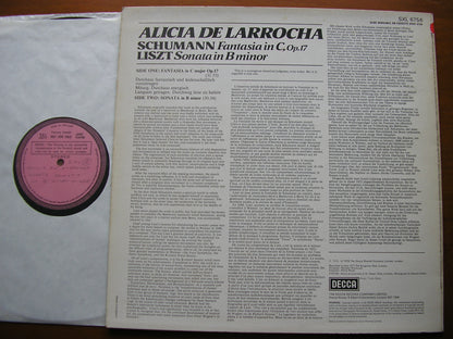 SCHUMANN: FANTASIA in C / LISZT: SONATA in B    ALICIA DE LARROCHA      SXL 6756