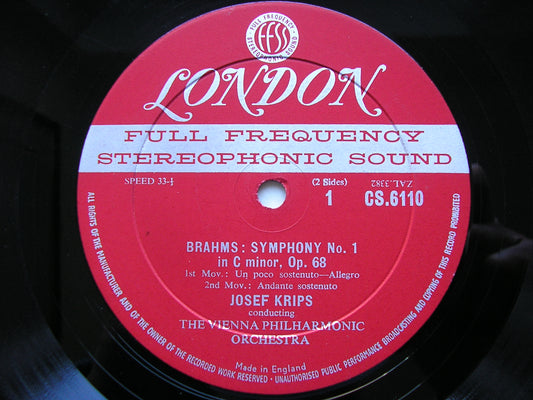 BRAHMS: SYMPHONY No. 1    KRIPS / VIENNA PHILHARMONIC     CS 6110