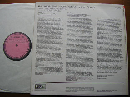 BRAHMS: SYMPHONY No.1    MAAZEL / CLEVELAND ORCHESTRA    SXL 6783