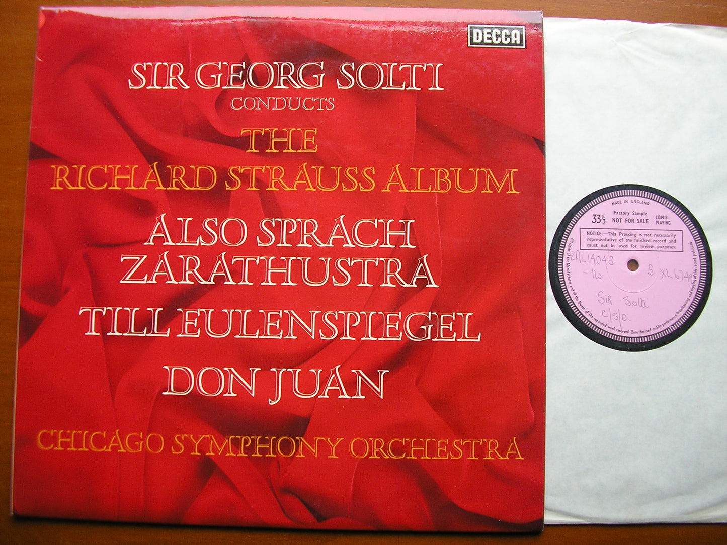STRAUSS: ALSO SPRACH ZARATHUSTRA / TILL EULENSPIEGEL / DON JUAN    CHICAGO SYMPHONY ORCHESTRA / SOLTI      SXL 6749