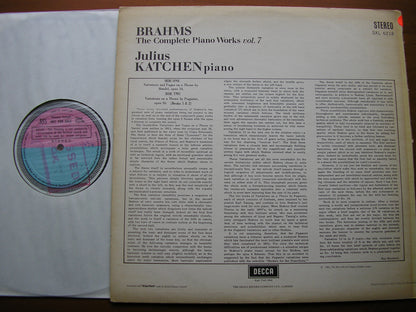 BRAHMS: HANDEL VARIATIONS Op. 24 / PAGANINI VARIATIONS Op. 35    JULIUS KATCHEN   SXL 6218