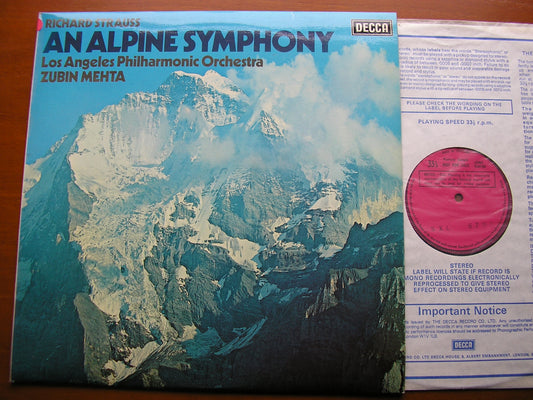STRAUSS: AN ALPINE SYMPHONY   MEHTA / LOS ANGELES PHILHARMONIC   SXL 6752