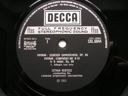 DVORAK: SYMPHONY No. 8 / SCHERZO CAPRICCIOSO    KERTESZ / LONDON SYMPHONY   SXL 6044