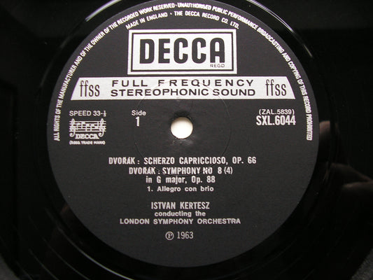 DVORAK: SYMPHONY No. 8 / SCHERZO CAPRICCIOSO    KERTESZ / LONDON SYMPHONY   SXL 6044