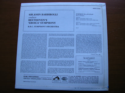 BEETHOVEN: SYMPHONY No. 3 'Eroica'    BARBIROLLI / BBC SYMPHONY    ASD 2348