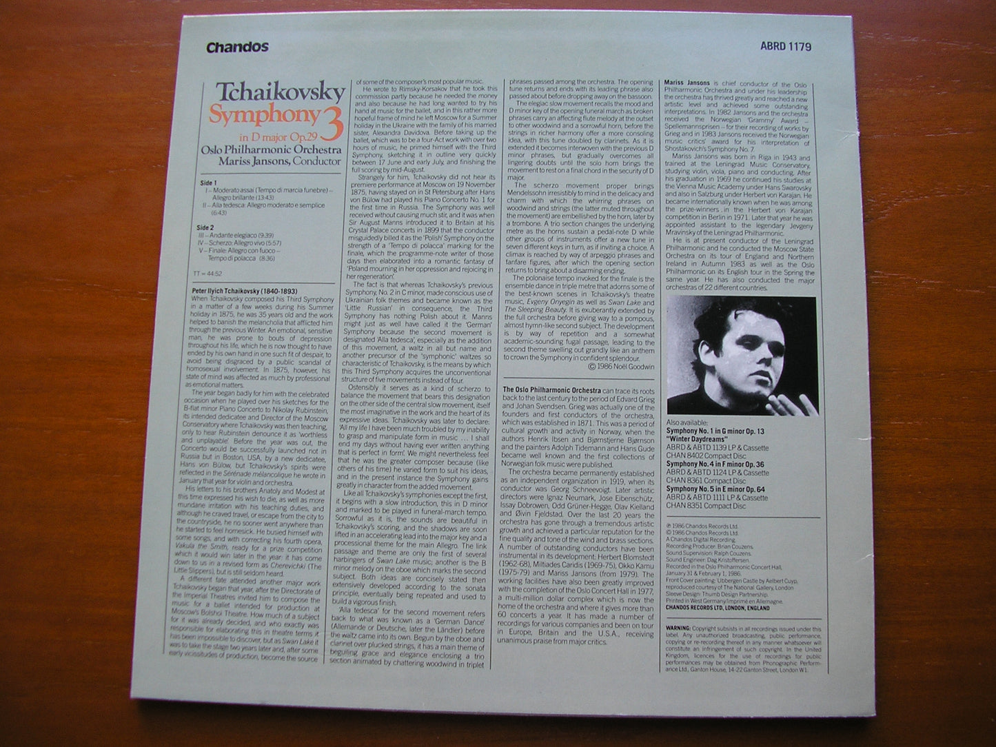 TCHAIKOVSKY: SYMPHONY No. 3 'Polish'     JANSONS / OSLO PHILHARMONIC ORCHESTRA    ABRD 1179