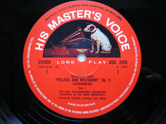 SCHOENBERG: PELLEAS & MELISANDE    SIR JOHN BARBIROLLI / NEW PHILHARMONIA    ASD 2459