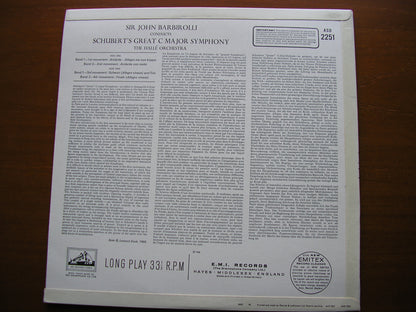 SCHUBERT: SYMPHONY No. 9 'The Great C Major'    BARBIROLLI / HALLE ORCHESTRA     ASD 2251