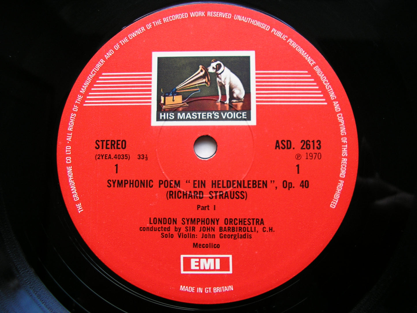 STRAUSS: EIN HELDENLEBEN    BARBIROLLI / LONDON SYMPHONY    ASD 2613