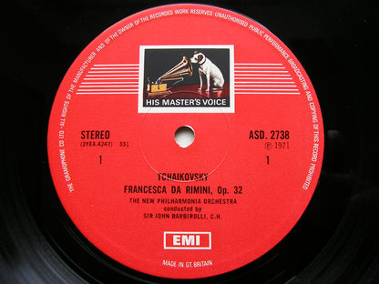 TCHAIKOVSKY: SERENADE FOR STRINGS / FRANCESCA DA RIMINI     NEW PHILHARMONIA / LONDON SYMPHONY   BARBIROLLI     ASD 2738