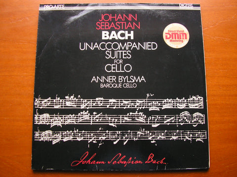 BACH: THE SIX UNACCOMPANIED CELLO SUITES     ANNER BYLSMA, baroque cello   2LP   PAD 230