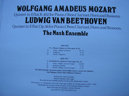 MOZART: QUINTET in E K452 / BEETHOVEN: QUINTET in E Op. 16     THE NASH ENSEMBLE     CRD 1067