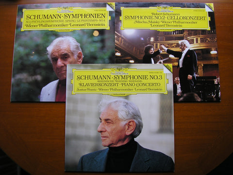 SCHUMANN: THE SYMPHONIES / PIANO CONCERTO / CELLO CONCERTO    MAISKY / FRANTZ / VIENNA PHILHARMONIC / BERNSTEIN   3 DG