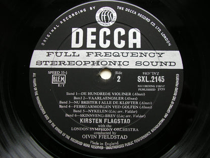 SONGS FROM NORWAY: ALNAES / EGGEN / GRIEG     KIRSTEN FLAGSTAD / LONDON SYMPHONY / OIVIN FJELSTAD     SXL 2145