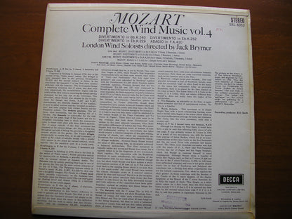 MOZART: COMPLETE WIND MUSIC Volume 4    JACK BRYMER / LONDON WIND SOLOISTS   SXL 6052