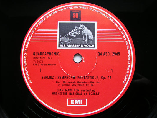 BERLIOZ: SYMPHONIE FANTASTIQUE    MARTINON / FRENCH NATIONAL RADIO ORCHESTRA     Q4ASD 2945