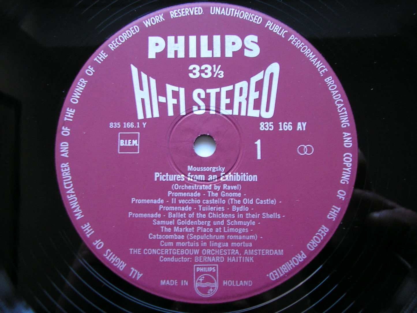 MUSSORGSKY: PICTURES AT AN EXHIBITION / SAINT-SAENS: DANSE MACABRE / BERLIOZ: LE CARNIVAL ROMAIN    HAITINK / CONCERTGEBOUW ORCHESTRA  835 166 AY