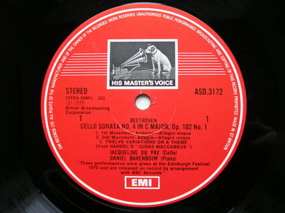 BEETHOVEN: THE CELLO SONATAS / VARIATIONS    DU PRE / BARENBOIM    SLS 5042
