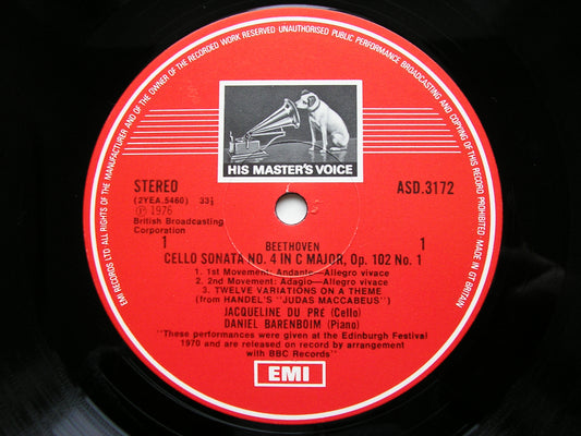 BEETHOVEN: THE CELLO SONATAS / VARIATIONS    DU PRE / BARENBOIM    SLS 5042