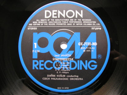 JANACEK: SINFONIETTA / TARAS BULBA    ZDENEK KOSLER / CZECH PHILHARMONIC   OX-7110-ND