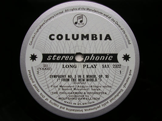 DVORAK: SYMPHONY No. 9 'New World' / SCHERZO CAPRICCIOSO   SAWALLISCH / PHILHARMONIA   SAX 2322