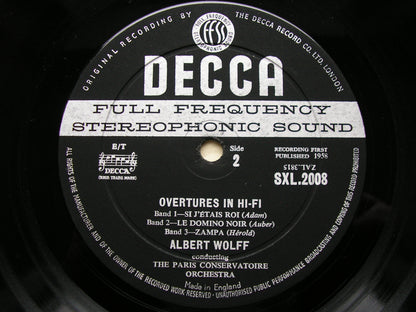 OVERTURES IN HI - FI:  SUPPE / NICOLAI / ADAM / AUBER / REZNICEK / HEROLD      WOLFF / PARIS CONSERVATOIRE    SXL 2008