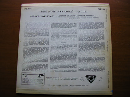 RAVEL: DAPHNIS & CHLOE  complete ballet    MONTEUX / LONDON SYMPHONY   SXL 2164