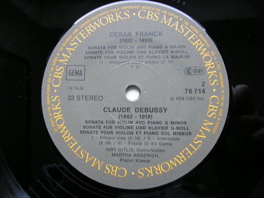 FRANCK & DEBUSSY: SONATAS FOR VIOLIN & PIANO    MARTHA ARGERICH / IVRY GITLIS   76714