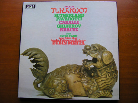 PUCCINI: TURANDOT   SUTHERLAND / PAVAROTTI / CABALLE / LONDON PHILHARMONIC / ZUBIN MEHTA   SET 561 - 3