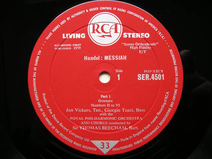 HANDEL: MESSIAH  VYVYAN / SINCLAIR / VICKERS / TOZZI / ROYAL PHILHARMONIC / BEECHAM    LDS 6409