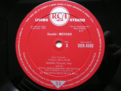 HANDEL: MESSIAH  VYVYAN / SINCLAIR / VICKERS / TOZZI / ROYAL PHILHARMONIC / BEECHAM    LDS 6409