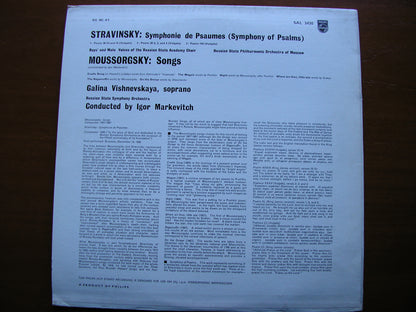 STRAVINSKY: SYMPHONY OF PSALMS / MUSSORGSKY: SIX SONGS    VISHNEVSKAYA / RUSSIAN STATE SYMPHONY / MARKEVITCH    SAL 3430