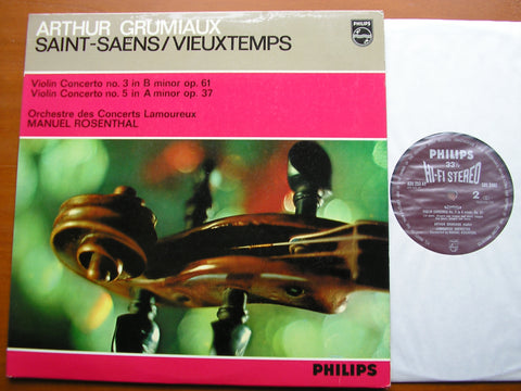 SAINT-SAENS: VIOLIN CONCERTO No. 3 / VIEUXTEMPS: VIOLIN CONCERTO No. 5   GRUMIAUX / LAMOUREUX ORCHESTRA / ROSENTHAL    SAL 3493