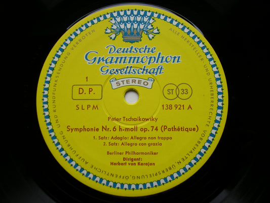 TCHAIKOVSKY: SYMPHONY No. 6 'Pathetique'  KARAJAN / BERLIN PHILHARMONIC    138 921