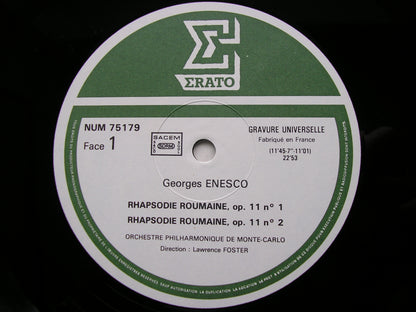 ENESCO: RUMANIAN RHAPSODIES Nos. 1 & 2 / RUMANIAN POEM    FOSTER / MONTE CARLO PHILHARMONIC    NUM 75179