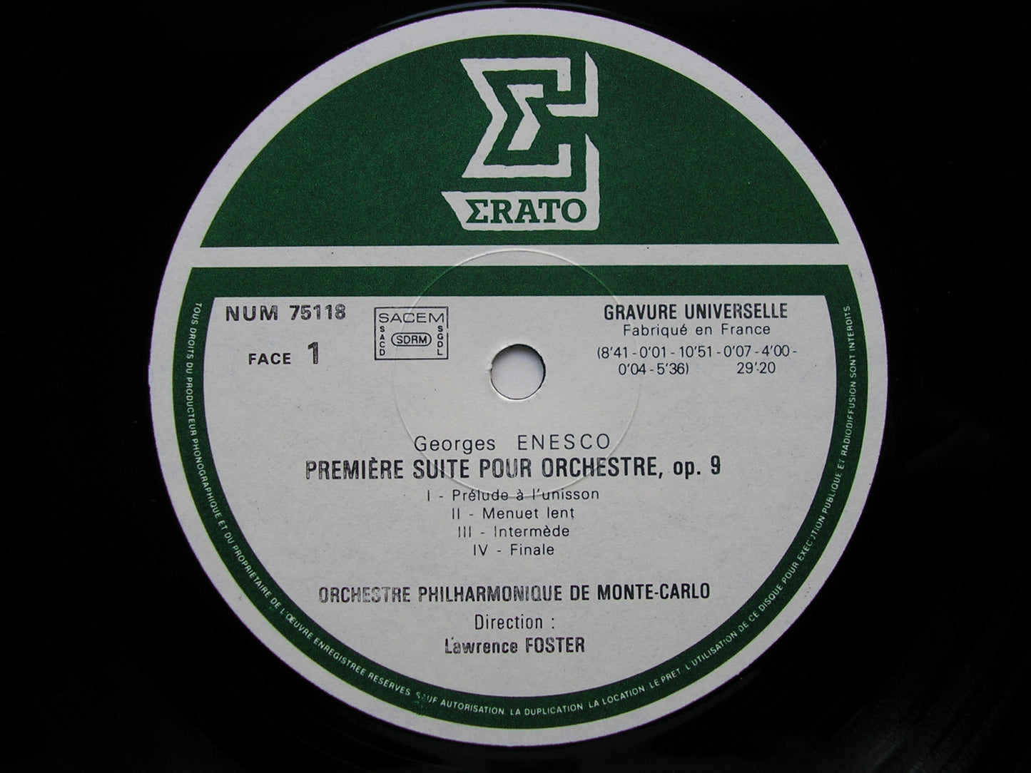 ENESCO: ORCHESTRAL SUITES Nos. 1 & 2    FOSTER / MONTE CARLO PHILHARMONIC   NUM 75118