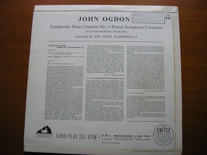 TCHAIKOVSKY: PIANO CONCERTO NO. 1 / FRANCK: SYMPHONIC VARIATIONS    OGDON / PHILHARMONIA / BARBIROLLI   ASD 542
