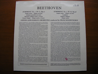 BEETHOVEN: SYMPHONIES Nos. 1 & 2   KONWITSCHNY / LEIPZIG GEWANDHAUS   SFL 14038