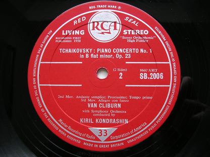 TCHAIKOVSKY: PIANO CONCERTO No. 1     VAN CLIBURN / RCA SYMPHONY ORCHESTRA / KONDRASHIN    SB 2006