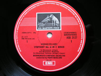 VAUGHAN WILLIAMS: SYMPHONY No. 6 / OBOE CONCERTO   WILLIAMS / BOURNEMOUTH SYMPHONY / BERGLUND   ASD 3127