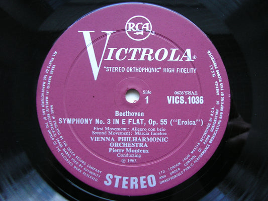 BEETHOVEN: SYMPHONY No. 3 'Eroica'     MONTEUX / VIENNA PHILHARMONIC    VICS 1036