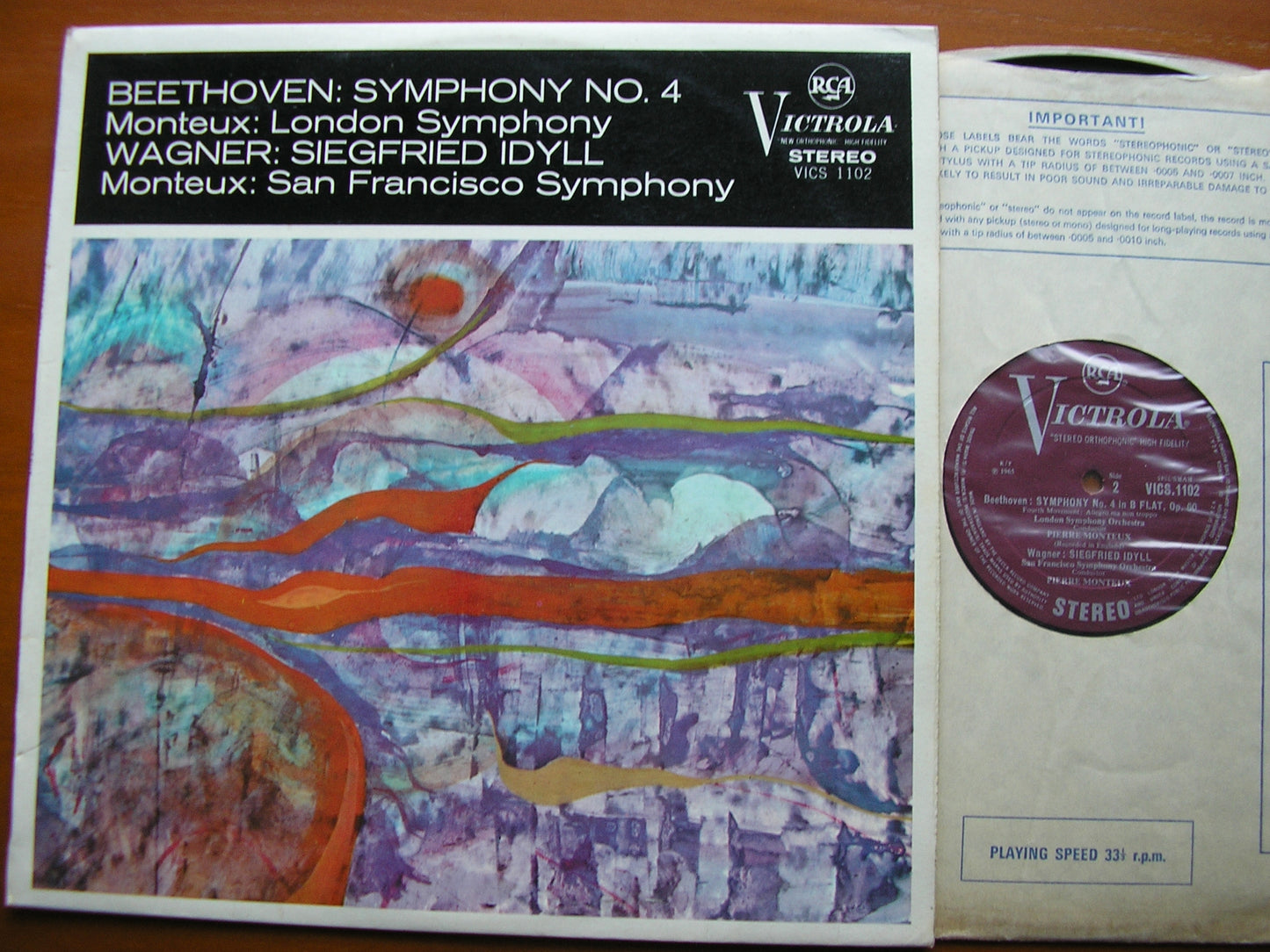 BEETHOVEN: SYMPHONY No. 4 / WAGNER: SIEGRFRIED IDYLL    MONTEUX / LONDON SYMPHONY   VICS 1102