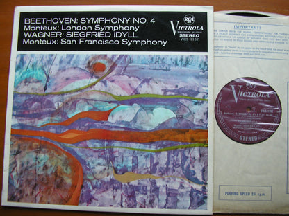 BEETHOVEN: SYMPHONY No. 4 / WAGNER: SIEGRFRIED IDYLL    MONTEUX / LONDON SYMPHONY   VICS 1102